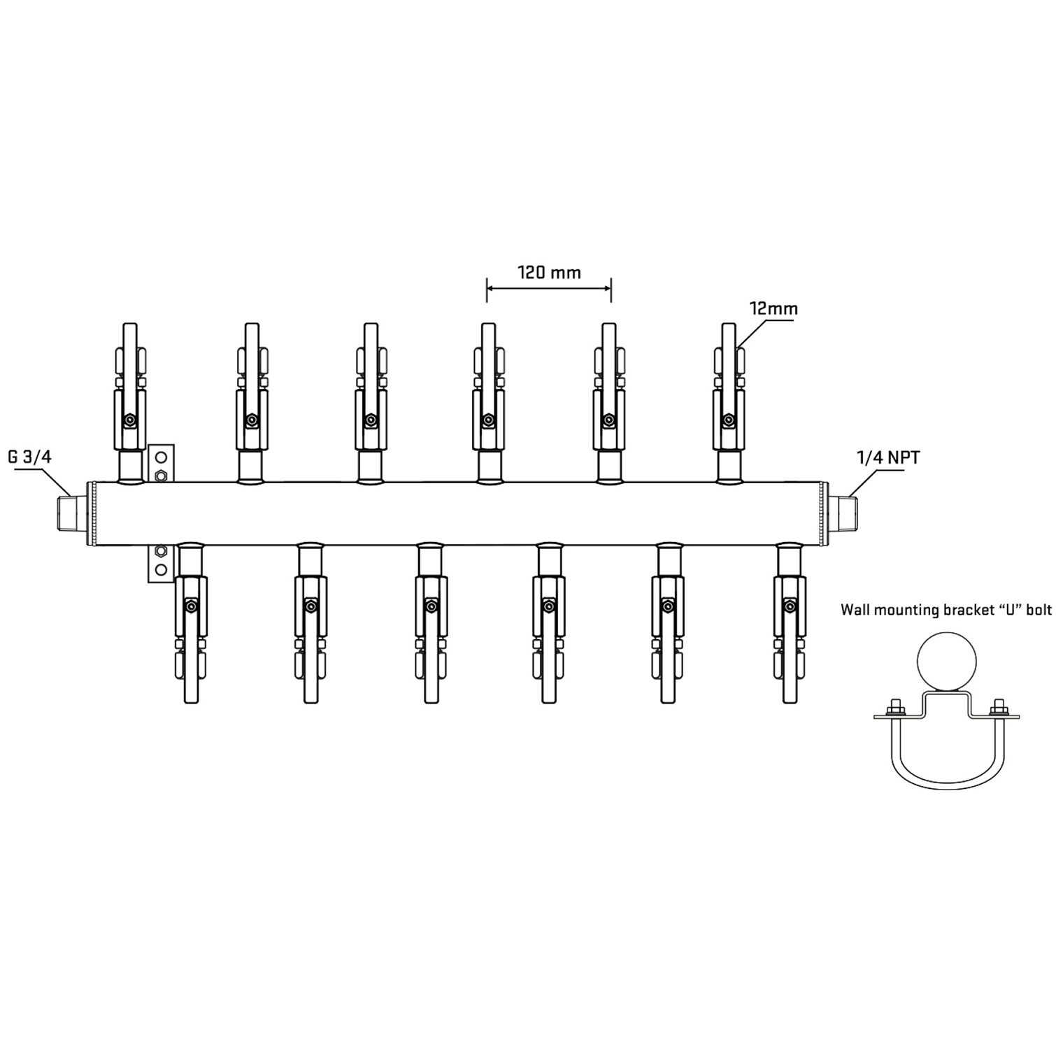 M5F2B110441 Manifolds Stainless Steel Double Sided