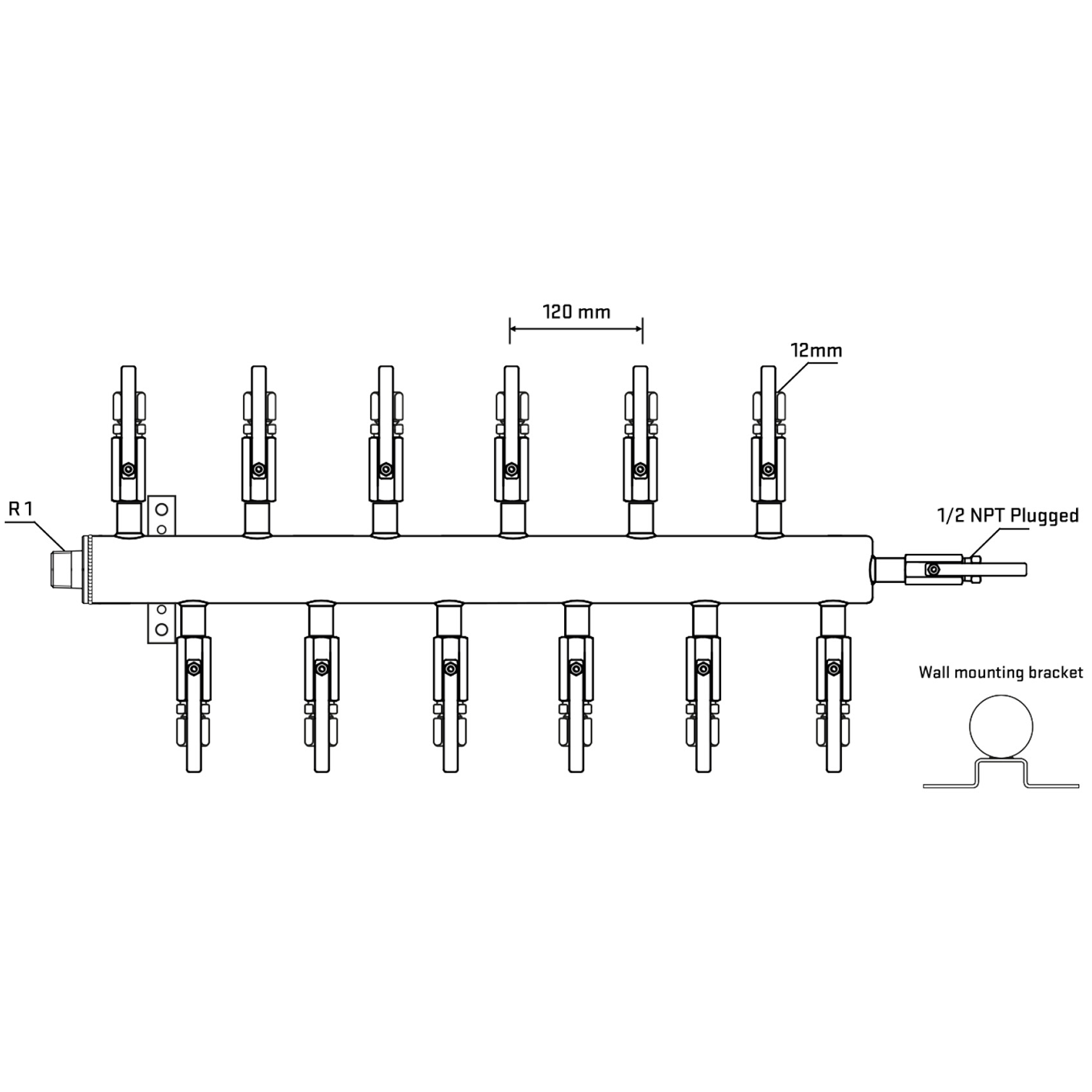 M5F2B110512 Manifolds Stainless Steel Double Sided