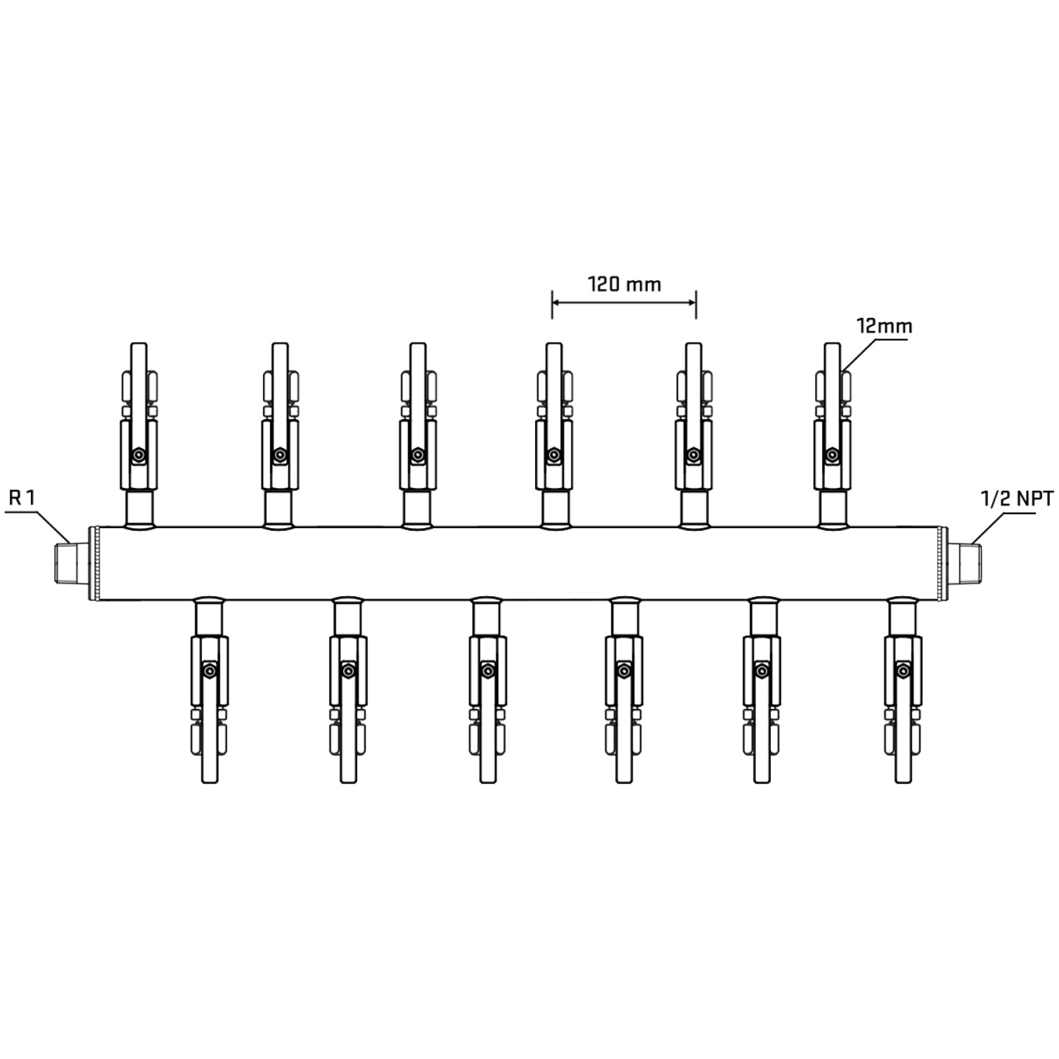 M5F2B110530 Manifolds Stainless Steel Double Sided