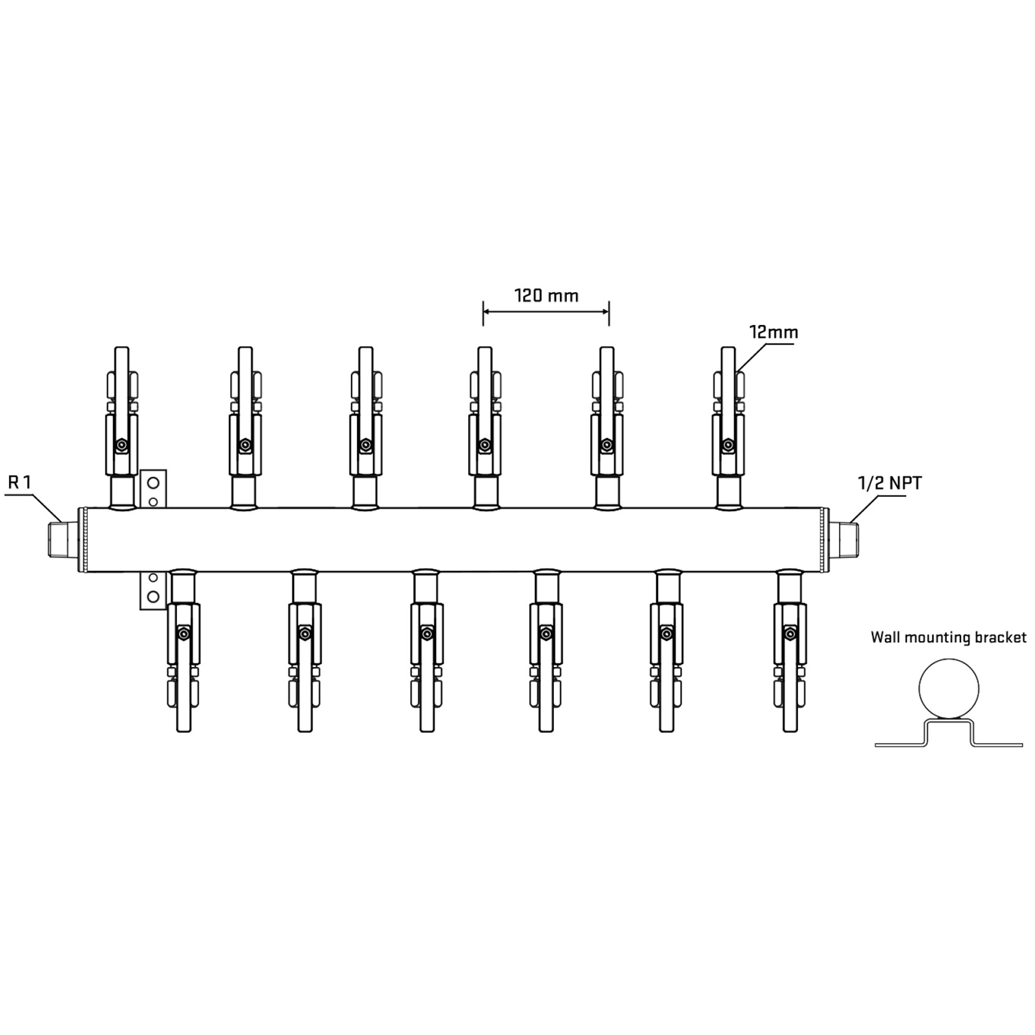 M5F2B110532 Manifolds Stainless Steel Double Sided