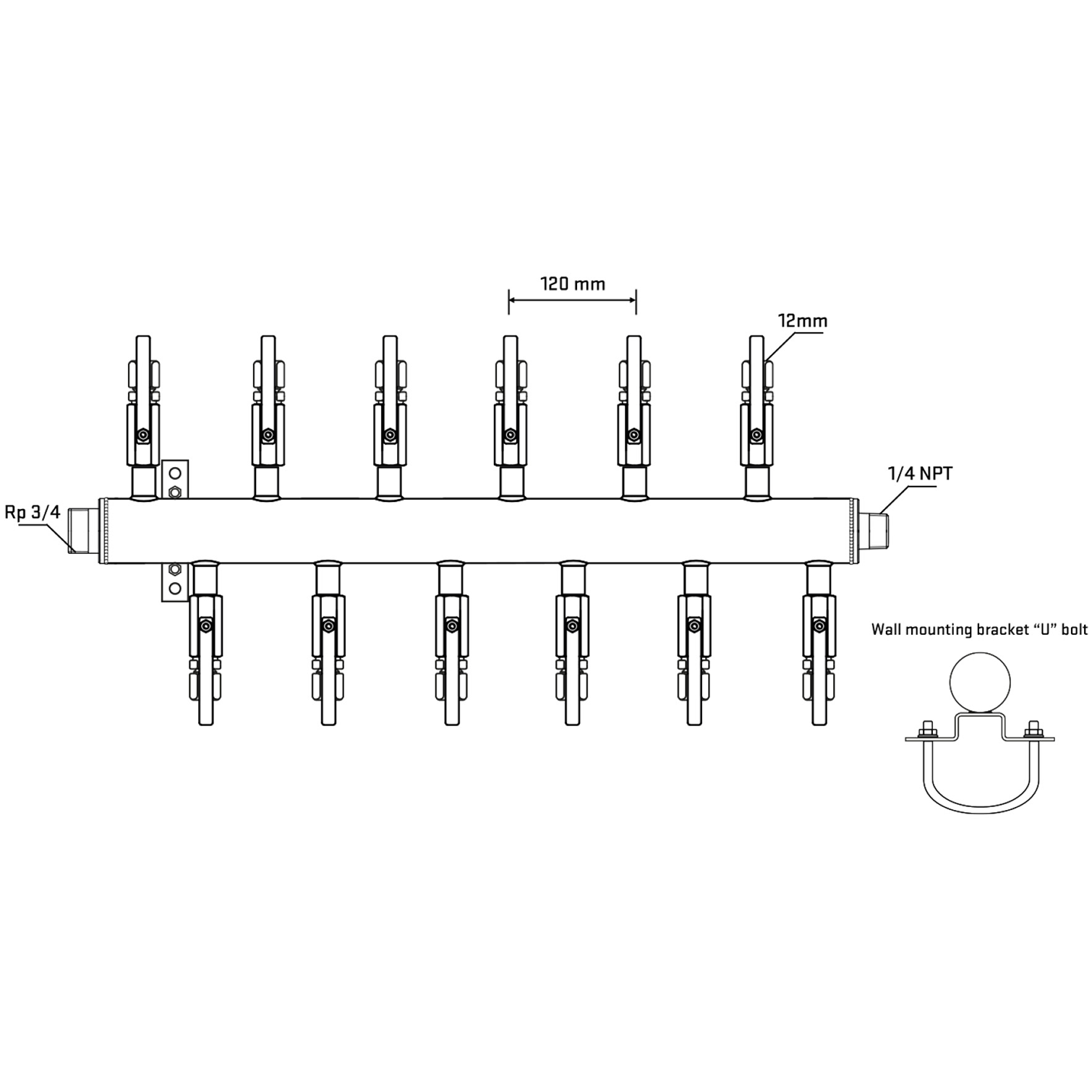 M5F2B110641 Manifolds Stainless Steel Double Sided