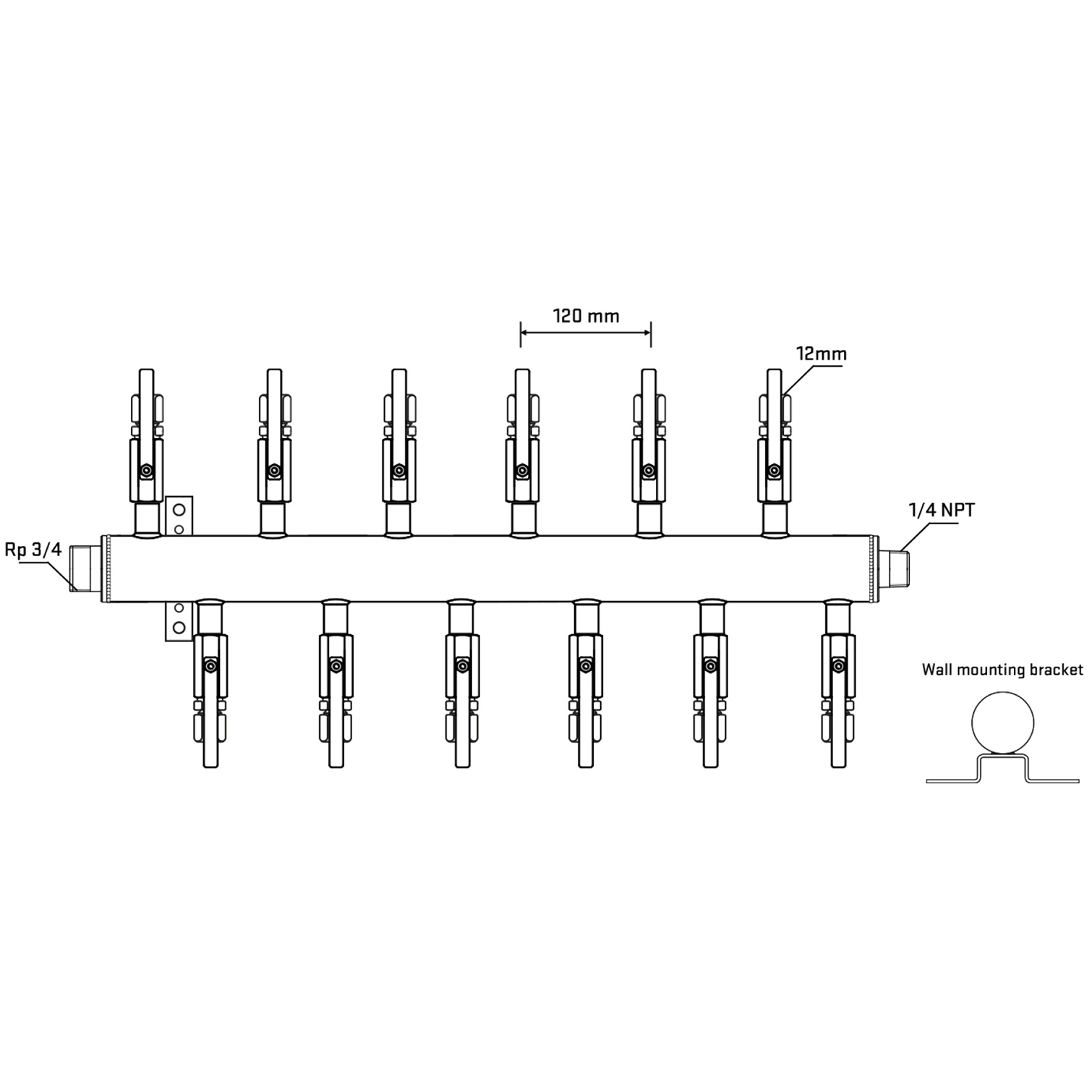 M5F2B110642 Manifolds Stainless Steel Double Sided