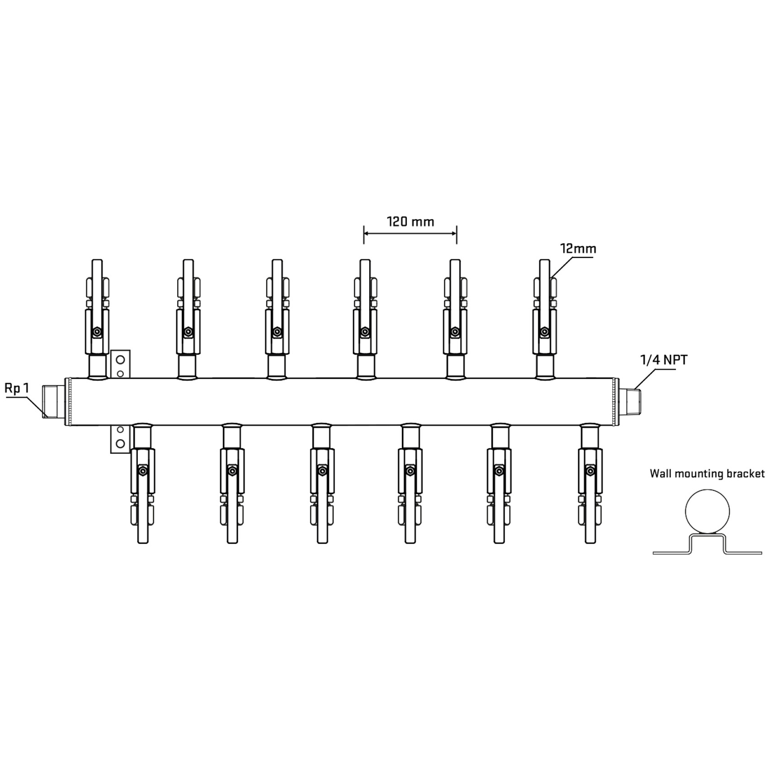 M5F2B110742 Manifolds Stainless Steel Double Sided