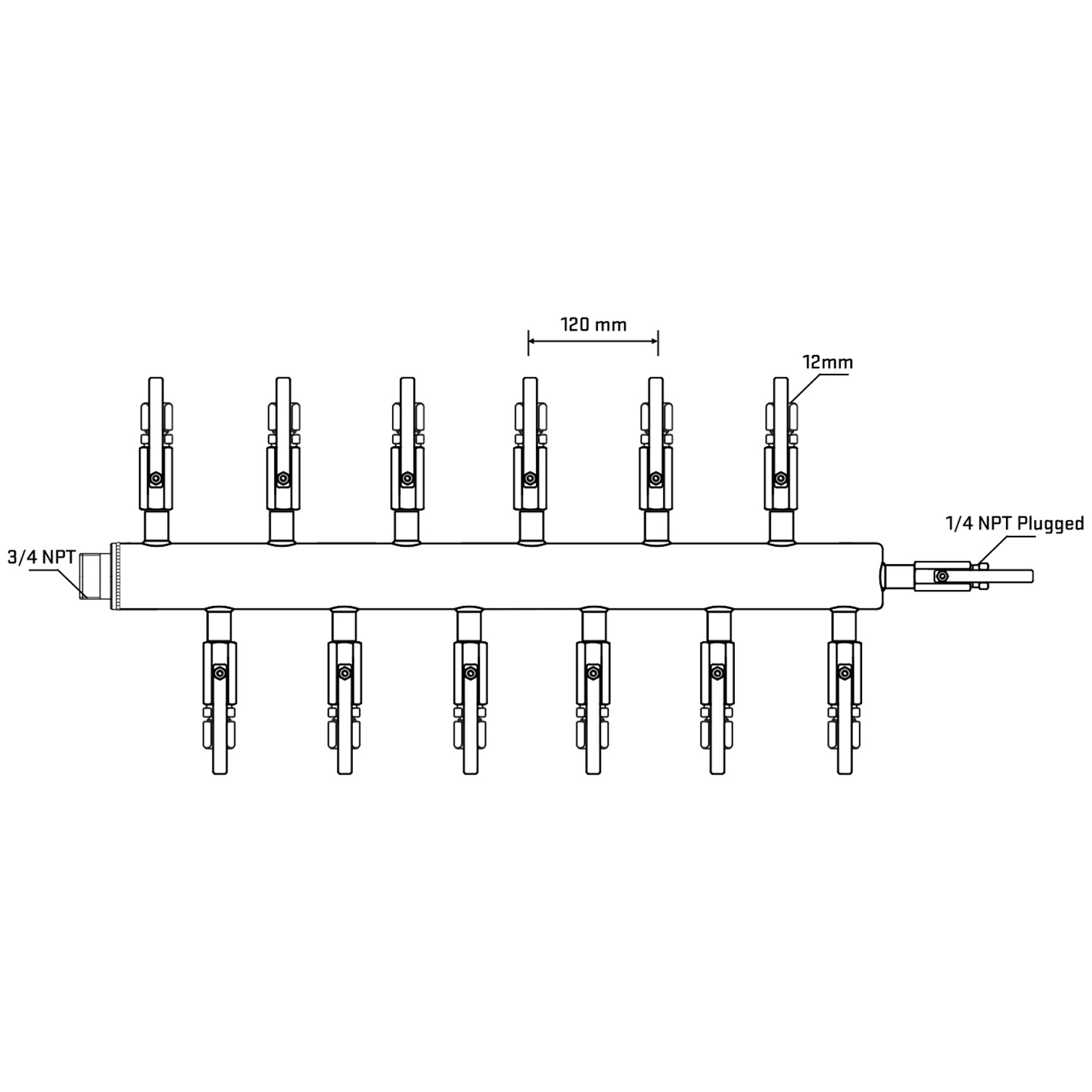 M5F2B111020 Manifolds Stainless Steel Double Sided