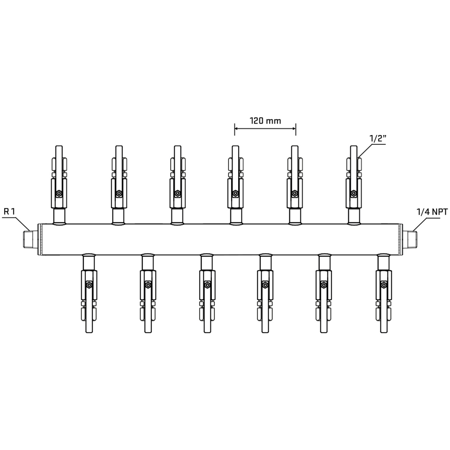 M5F2B120540 Manifolds Stainless Steel Double Sided