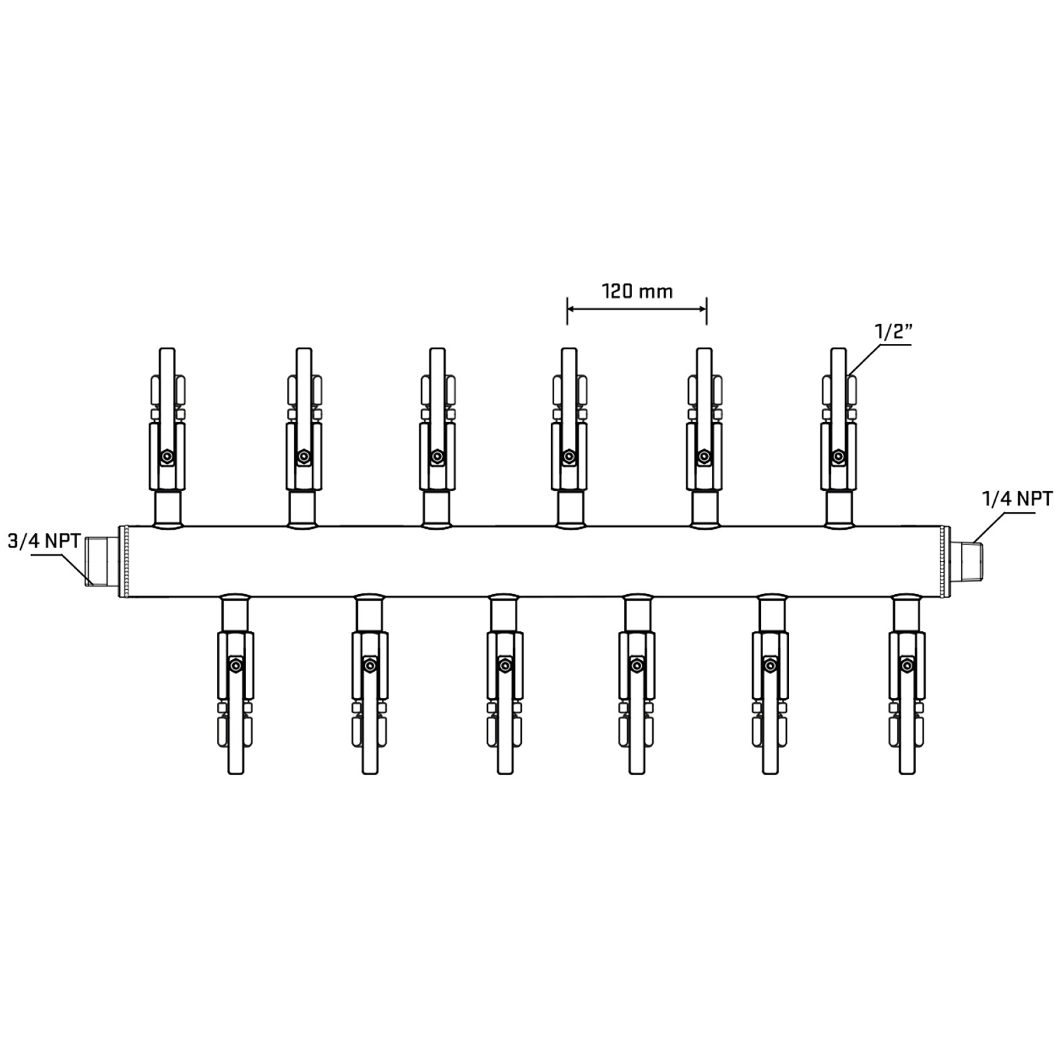 M5F2B121040 Manifolds Stainless Steel Double Sided