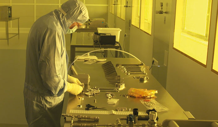 Cleanroom employee assembling